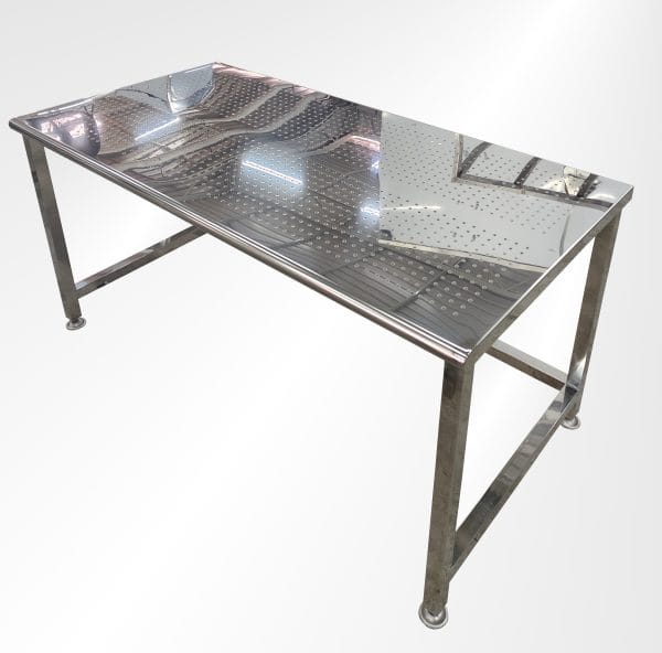 Stainless Steel Table With Perforated Design - Image 2