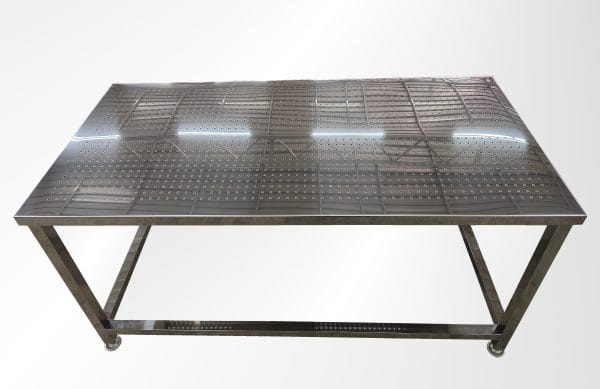 Stainless Steel Table With Perforated Design